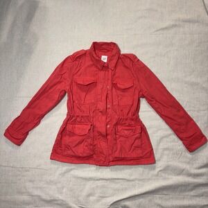 Gap‎ Mid-length Jacket Womens S Cinch Waist Faded Red Cotton